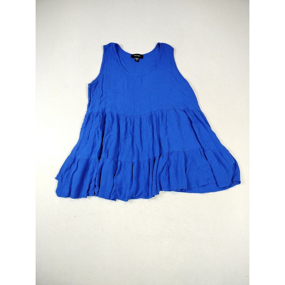 Karen Scott Top Women 1X Blue Classiccore Normcore Minimalist Basic Classic